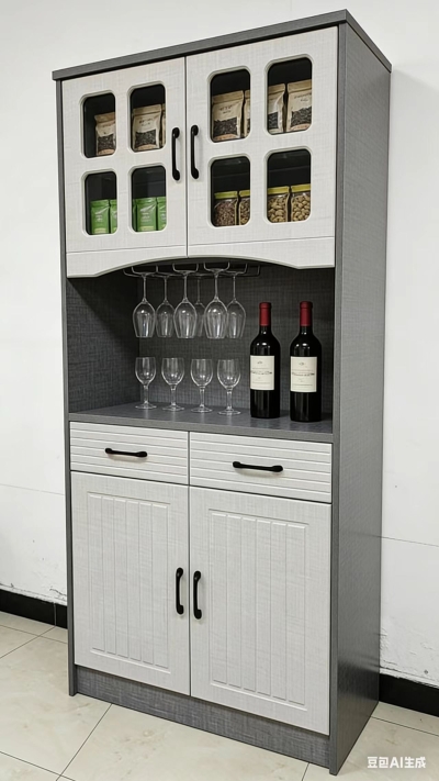 8008灰+白/白多用柜